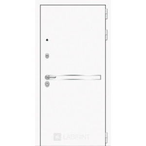 Входная дверь Labirint Лайн WHITE с широким зеркалом Максимум, цвет 