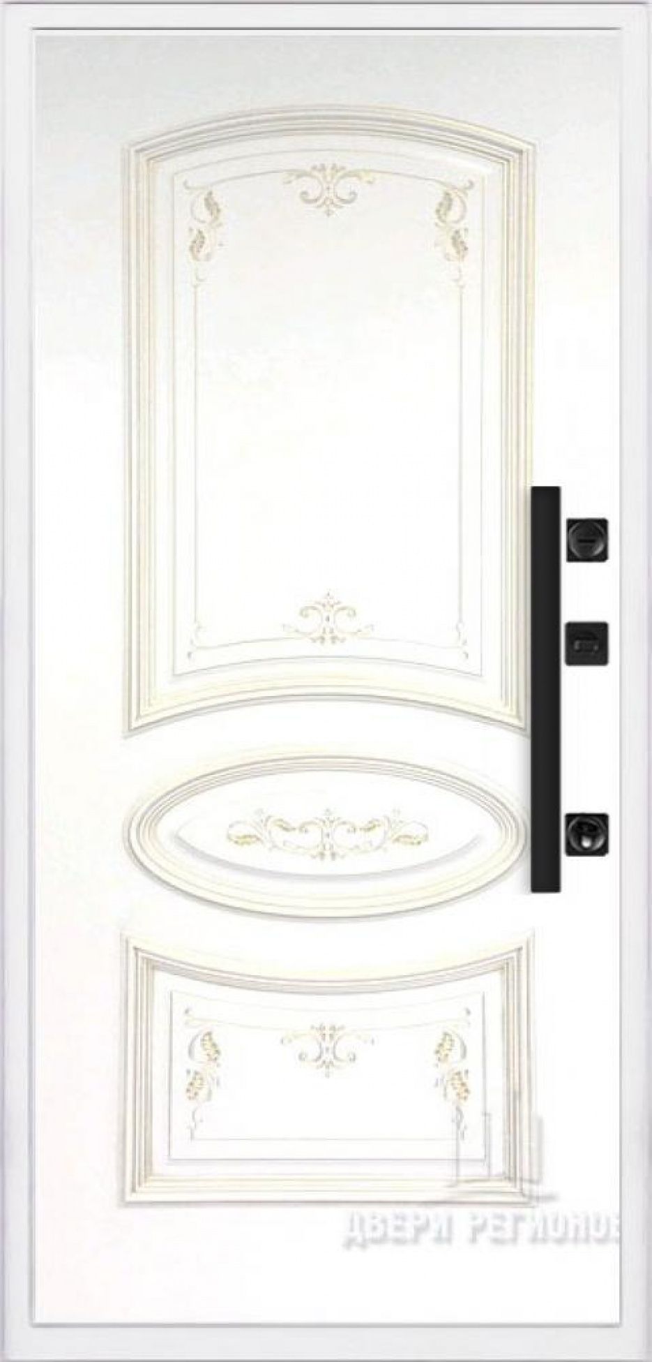 Входная дверь Regidoors ROYAL NORD Багет 3 "Патина золото на эмали слоновая кость"