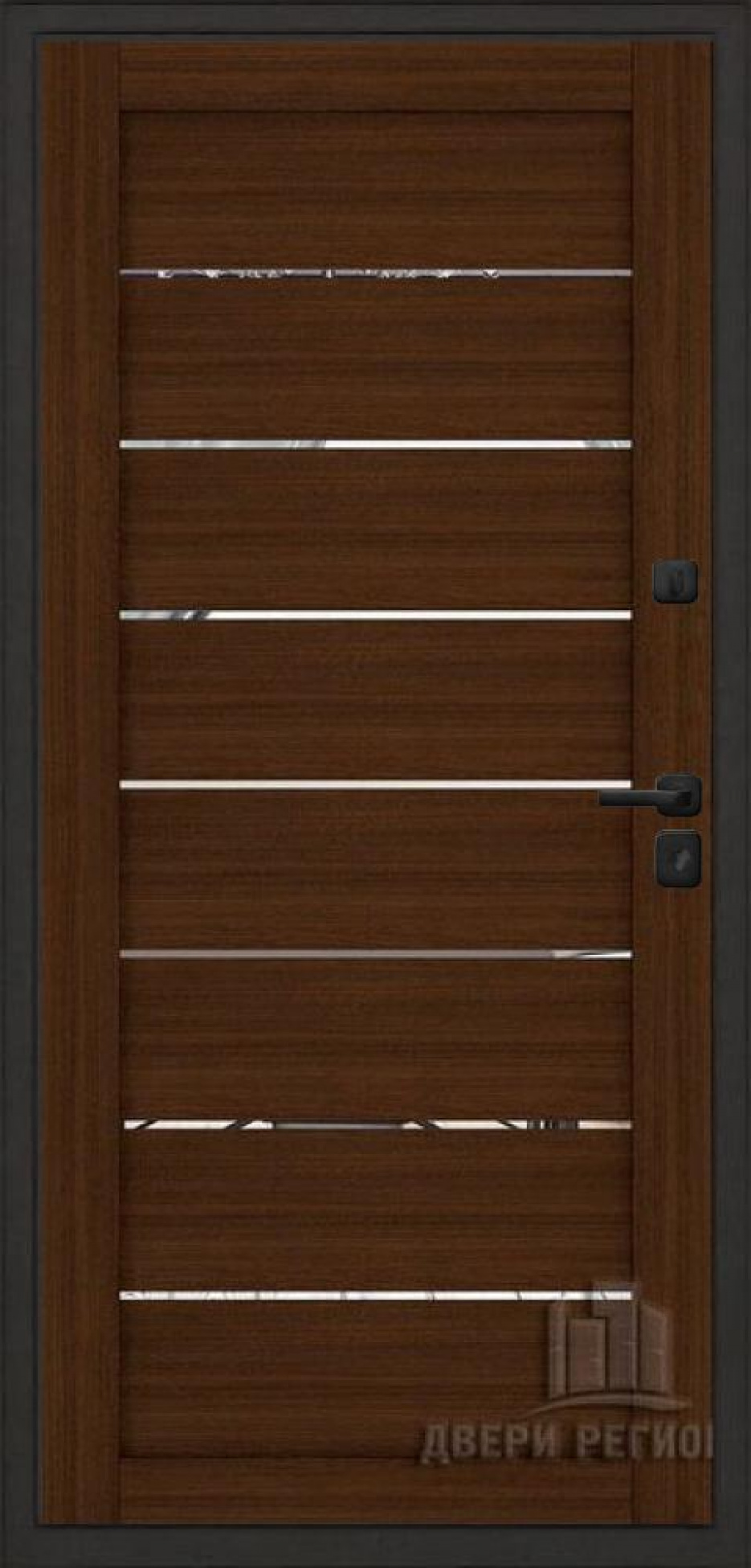 Входная дверь Regidoors ЭЛИТ ТЕРМО LIGHT 2125 с зеркалом "Орех вельвет"
