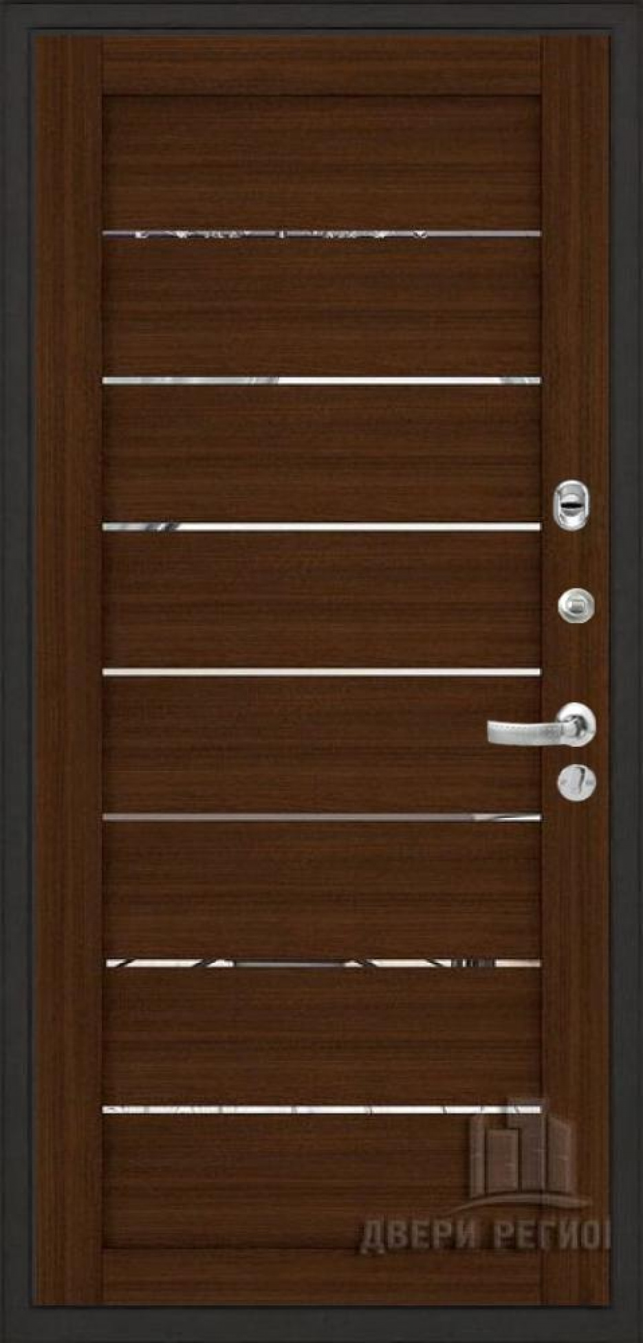 Входная дверь Regidoors Центурион Mottura LIGHT 2125 с зеркалом "Орех вельвет"
