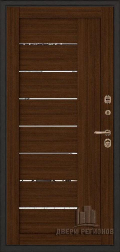 Входная дверь Regidoors ТОР ТЕРМО LIGHT 2110 с зеркалом "Орех вельвет" - второе изображение