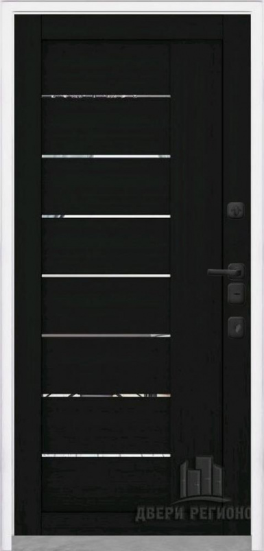 Входная дверь Regidoors КОМПОЗИТ ТЕРМО LIGHT 2110 с зеркалом "Шоко велюр" - второе изображение
