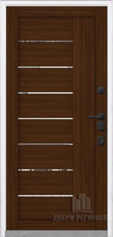 Входная дверь Regidoors КОМПОЗИТ ТЕРМО LIGHT 2110 с зеркалом "Орех вельвет" - второе изображение