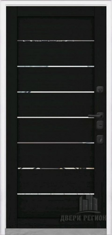 Входная дверь Regidoors КОМПОЗИТ ТЕРМО LIGHT 2125 с зеркалом "Шоко велюр" - второе изображение