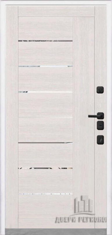 Входная дверь Regidoors КОМПОЗИТ ТЕРМО LIGHT 2110 с зеркалом "Капучино велюр" - второе изображение