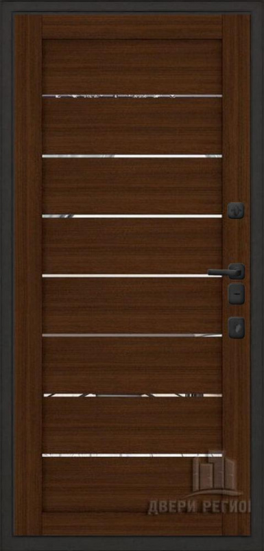 Входная дверь Regidoors МАЛАХИТ ТЕРМО LIGHT 2125 с зеркалом "Орех вельвет" - второе изображение