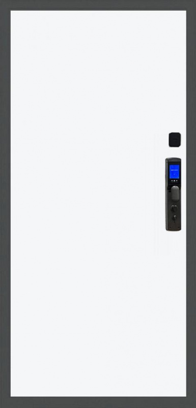 Входная дверь Баяр M2055 Face ID Гладкая (без фрезеровки), Цвет "Силк сноу" - второе изображение